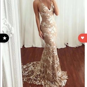 Nude, White Lace Prom Dress **Never Worn**